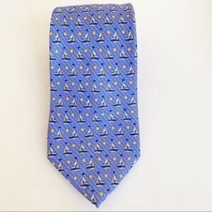 Tommy Hilfiger Mini Sailboat Print Silk Tie